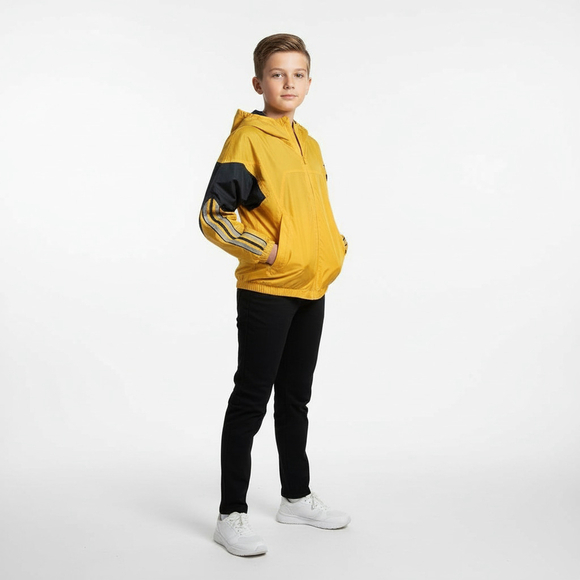 Andy Johns Other - Andy Johns Kids Windbreaker Retro Colorblock Jacket Size L 7 Yellow Blue